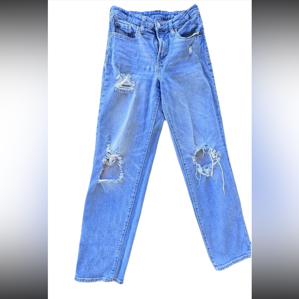 Old Navy OG Loose Distressed Jeans Women’s Size 4 Blue High Rise – Needs Zipper